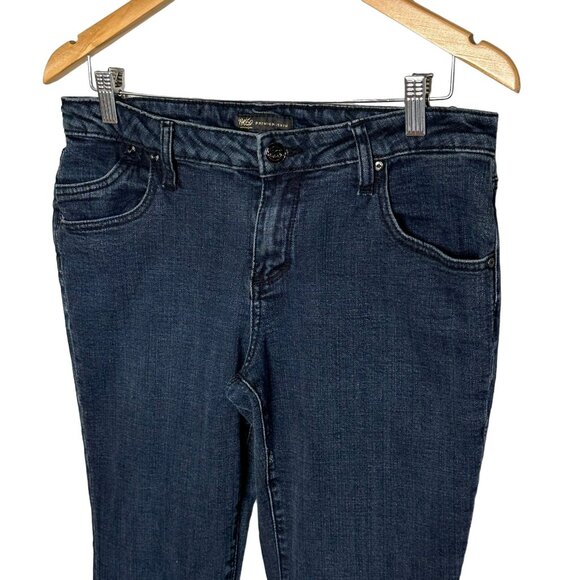Mossimo Premium Denim Dark Wash Straight Jeans Size 10 Mid Rise Stretch Classic - Picture 2 of 10